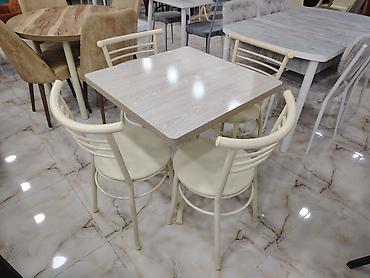 kafe stul: Mətbəx üçün, Yeni, Açılmayan, Kvadrat masa, 4 stul — 1