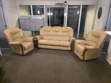 Stilske garniture: Kožna garnitura za dnevni boravak – komplet 1 - Sastav: trosed sa tri — 10