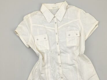 białe bluzki dopasowana krótki rękaw: Koszula Damska, L, stan - Dobry
