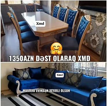 kuxna stol stul divan: Künc divan və masa desti yeni qonaq otağı mebeli 6stul — 1