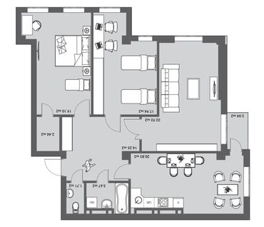 продаю квартиру малосемейка: 3 комнаты, 105 м², Элитка, 4 этаж, ПСО (под самоотделку)