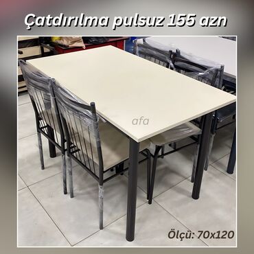 Yataq otağı dəstləri: Restoran, kafe, bağ, mətbəx və s üçün masa destleri Masa + 4 Stul 155
