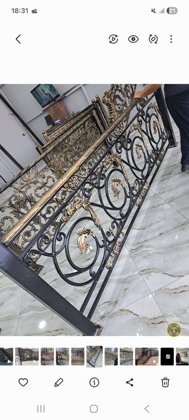 Pilləkən məhəccərləri: Müxtəlif dizaynda alüminium məhəccərlər təklif olunur. Ağ rəngli — 9