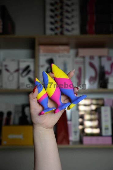 магазин интимный: Разноцветные анальные втулки Тройной комплект разноцветных анальных