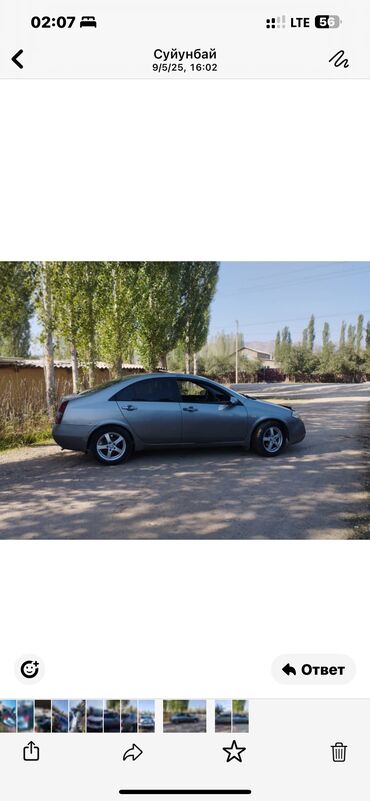газовый баллон для автомобиля бу: Nissan Primera: 2003 г., 2 л, Автомат, Газ, Седан