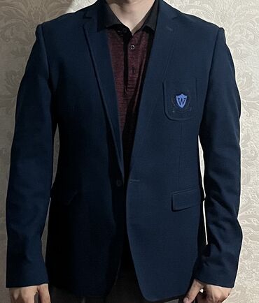 пиджак кожанный: Костюм XL (EU 42), цвет - Синий