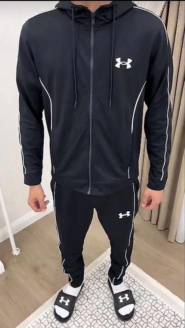 Мужской спортивный костюм Under Armour (кофта + брюки) - Цвет: черный at lalafo.kg Мужской спортивный костюм Under Armour (кофта + брюки) - Цвет: черный