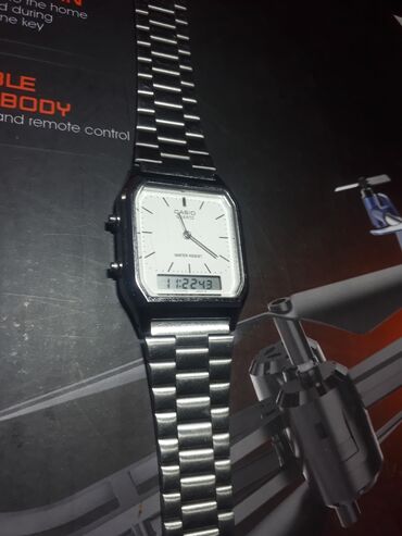 часы с будильником: Японские наручные часы Casio Vintage AQ-230GG-9A с хронографом