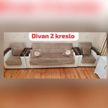 Divanlar: Endirim edildi ❗️❗️❗️Divan ve iki kreslo birge 140 azn 🏡 Hezi Aslanov