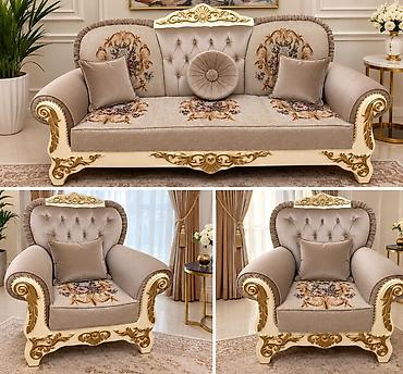 cay: Klassik üslubda dəst: 3 nəfərlik divan və 2 ədəd kreslo ve çay masasi — 1