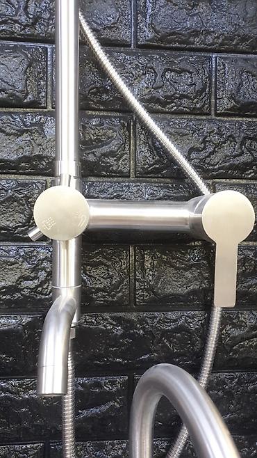 Смесители для раковин: Смеситель для ванной комнаты с высоким изливом в матовом черном цвете — 27