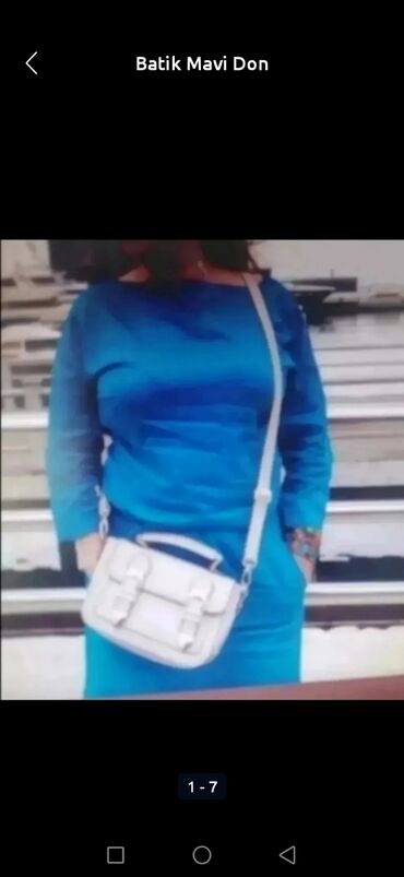 tikdirmek ucun don modeli: Batik markalı, uzunqol, mavi rəngli don. Yüngül pambıq