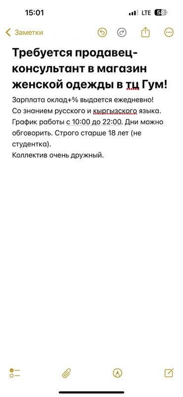 Сатуучу-консультанттар: Талап кылынат Сатуучу консультант га Кийим-кече дүкөнү, Иш тартиби: Ийкемдүү график, Сатуудан %, Толук жумуш күнү