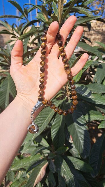 Təsbehlər: Təbii daşlardan hazırlanmış tesbih - Material: şəffaf-qonur tonlarda — 21
