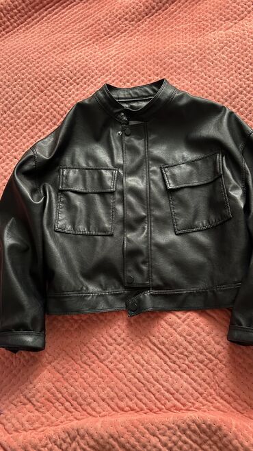 женские куртки из эко кожи: Кожаная куртка, Эко кожа, Оверсайз, One size
