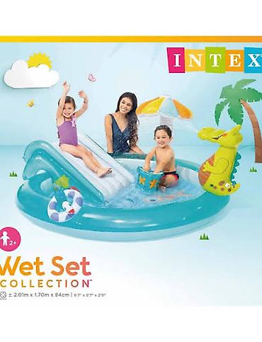 suruskenler: 🌊 Satılır: Intex uşaq şişmə hovuzu sürüşkən və dinozavr ilə 🦖 ✅ Cəmi — 4