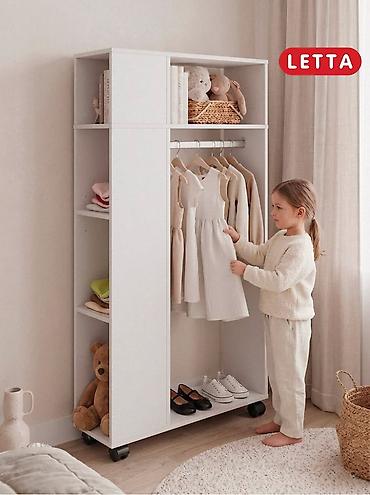 кийим жайгыч: Детский гардероб-органайзер LETTA на колесиках - Компактный шкаф — 1