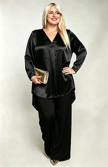 saten bluze: Svilena bluza sa V-izrezom za plus-size dame 2100din Velicine do xxl — 8