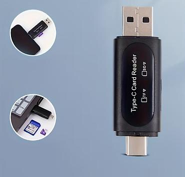 lb link modem: Type-C/USB 2.0 İkili Kart Oxuyucu - İki interfeys: bir tərəfdə USB-A — 2