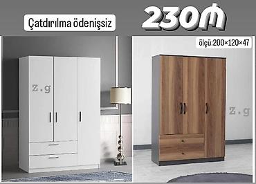 dehlız dolabı: Üç qapılı paltar dolabı - Ölçü: 200 × 120 × 47 sm - Rəng variantları — 1