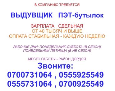 Промышленная химия: Требуется ВЫДУВЩИК ПЭТ-бутылок ! Зарплата стабильная, выплачивается