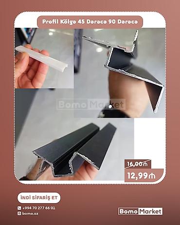 Profil Kölgə – 45° və 90° bucaqlı alüminium profil - Material lalafo.az -da Profil Kölgə – 45° və 90° bucaqlı alüminium profil - Material