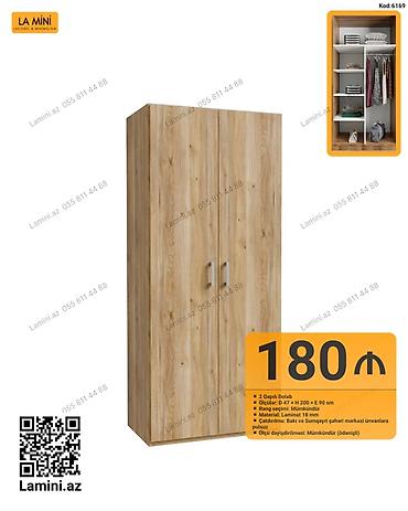 Dolablar: 2 qapılı dolab. Ölçüləri: 47 x 200 x 90 sm Material: 18 mm laminat — 1