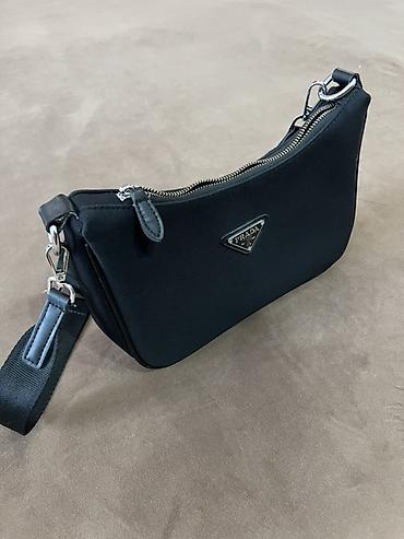 сумка прадо: Классическая сумка, Prada, Материал: Комбинированный материал, Застежка на молнии, Женские, Б/у — 2