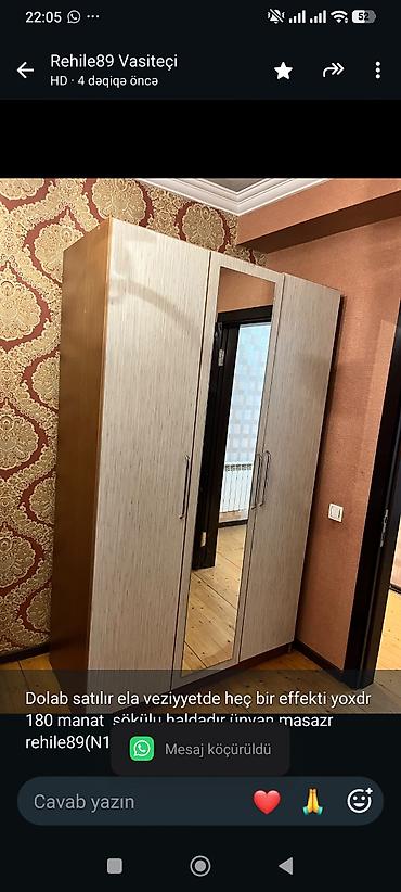 Dolab satılır ela veziyyetde heç bir effekti yoxdr 180 manat sökülu