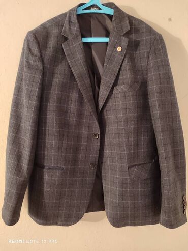 замшевый пиджак: Костюм 6XL (EU 52), цвет - Серый