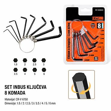 KMT Imbus ključevi 9363635 Set inbus ključeva – 8 komada na prstenu