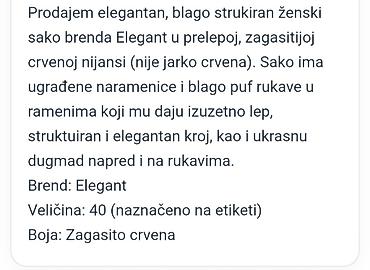 kožna jakna s: Elegantno ženski sako – brend Elegant - Model: blago strukiran, bez — 3