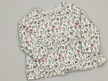 biała bluzka w kwiaty: Bluzka, Fox&Bunny, 0-3 m, stan - Bardzo dobry