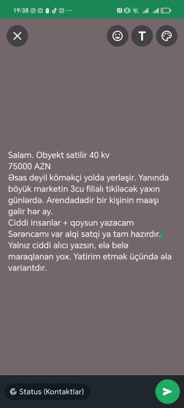 Kommersiya daşınmaz əmlakının satışı: 2 eded dükan satılır. Tecili olaraq. Hər ay 550 Azn gəliri var