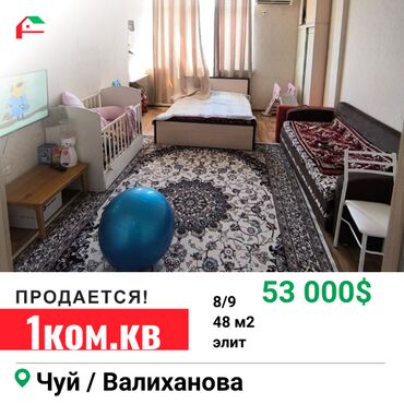 квартиры в балыкчы купить: 2 комнаты, 48 м², Элитка, 8 этаж, Косметический ремонт