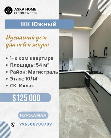 жк южный парк: 1 комната, 54 м², Элитка, 10 этаж, Дизайнерский ремонт