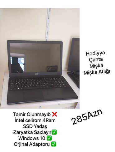 Acer: Notebooklar — Acer, Lenovo və HP modelləri Ümumi xüsusiyyətlər: -