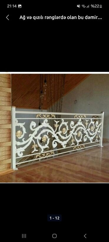 Pilləkən məhəccərləri: Müxtəlif dizaynda alüminium məhəccərlər təklif olunur. Ağ rəngli — 10