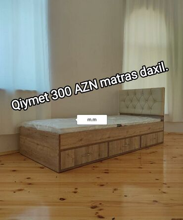 односпальная кровать: Oğlan üçün, Bazasız, Siyirməli, Pulsuz matras, Sadə laminat, Azərbaycan