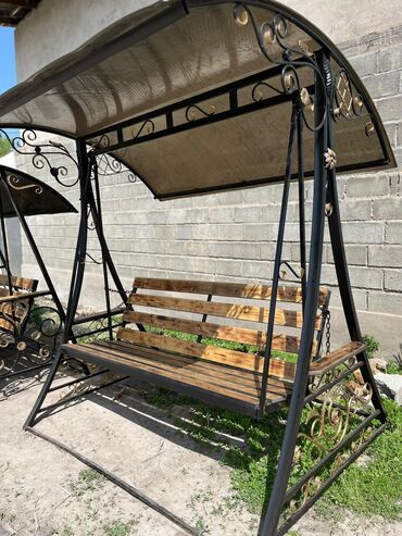 Садовые качели: Садовые качели Металл, Со спинкой, С крышей — 18
