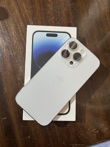 айфон 14 про макс цена кыргызстан: IPhone 14 Pro, Б/у, 256 ГБ, White Titanium, Защитное стекло, Чехол, Коробка, 88 %