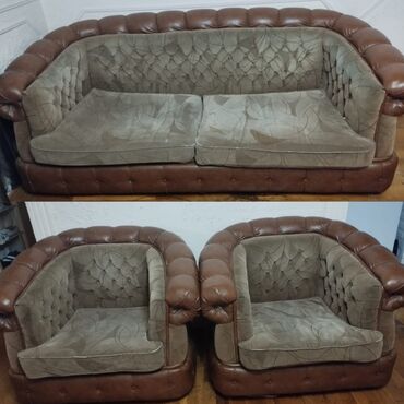 xacmaz divan: İşlənmiş, Divan, 2 kreslo, Bazasız, Açılmayan