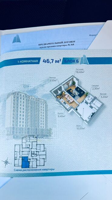 квартиры от собственников: 1 комната, 47 м², Элитка, 13 этаж, ПСО (под самоотделку)