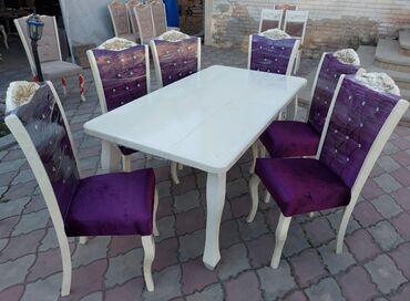 stol stul dəst: Qonaq otağı üçün, Yeni, Açılan, Kvadrat masa, 6 stul, Azərbaycan