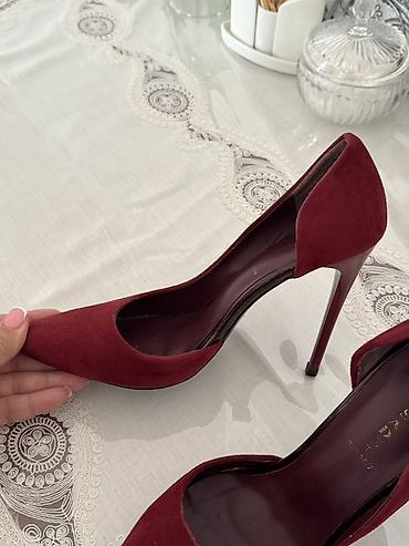 ayaggabı: Bordo rəngdə klassik stiletto qadın ayaqqabısı - Model: sivri — 2