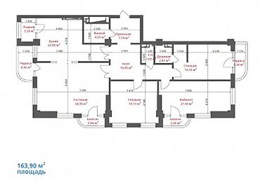 royal: 4 комнаты, 163 м², Орто-Сай с. Элитка, 5 этаж, Евроремонт — 3