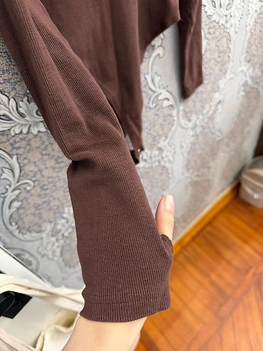 Bodi: Qadın bodisi – qəhvəyi rəng - Uzunqol, dairəvi yaxalı model - Rezinli — 2