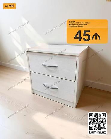 Ev və bağ: Tumba – 2 çekmecəli, kompakt dizayn. Ölçülər: D 40 × H 50 × U 40 sm — 1