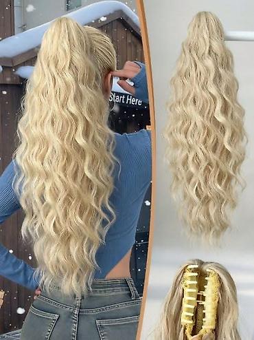 Perike i klipse: Ekstenzija rep (clip-in) – duga talasasta kosa - Tip: sintetička — 5