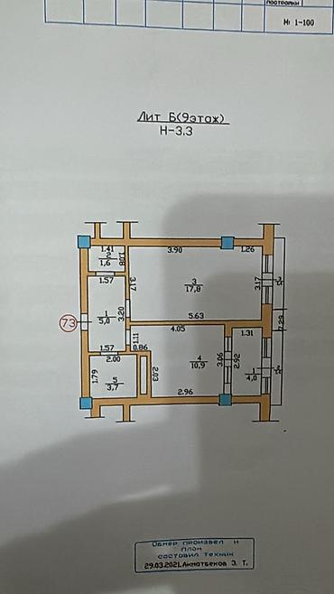 2023: 1 комната, 46 м², Асанбай мкр Элитка, 9 этаж, Евроремонт — 2